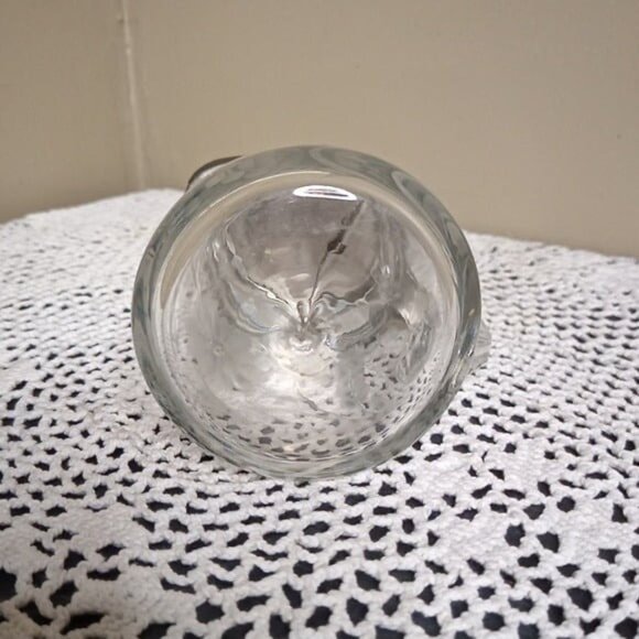 Vintage Cut Crystal Floral Glass Syrup Pourer Dispenser w/Silver Flip Top - Picture 5 of 6